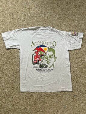 Vintage Daniel M. Javier Philippine Centennial T-Shirt Emilio Aguinaldo Size M